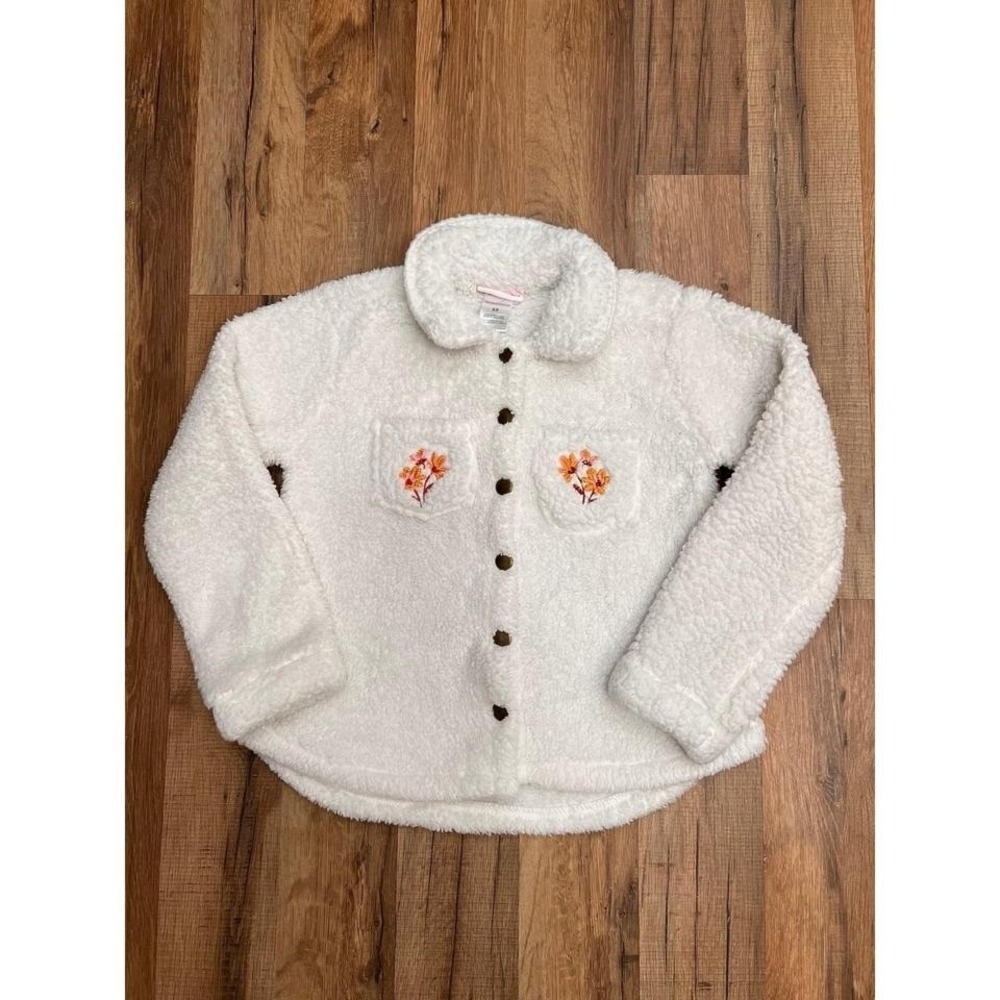 Little Lass Sherpa Jacket 6X White Teddy Coat‎